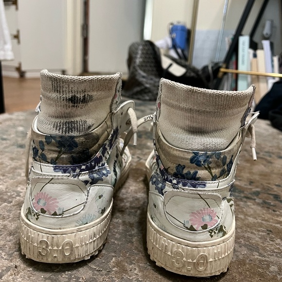 Off white sneakers floral print Womens size 40 size 10 - Picture 4 of 4